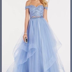 Alyce style# 60373 2 piece formal dress blue iris color size 6